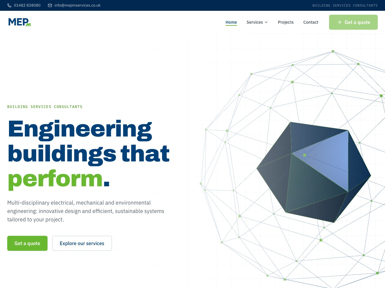 MEPM Services - Mechanical Services Website screenshot